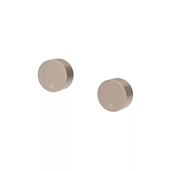 Circular - Champagne Quarter Turn Wall Taps