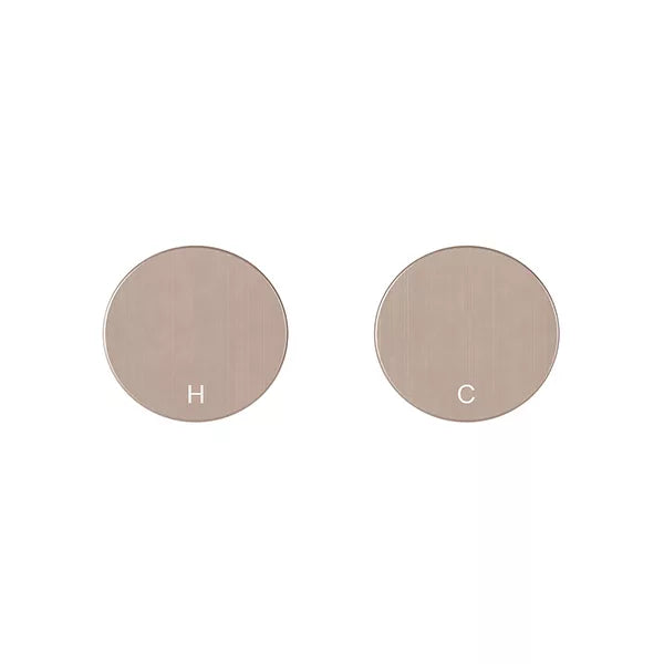 Circular - Champagne Quarter Turn Wall Taps