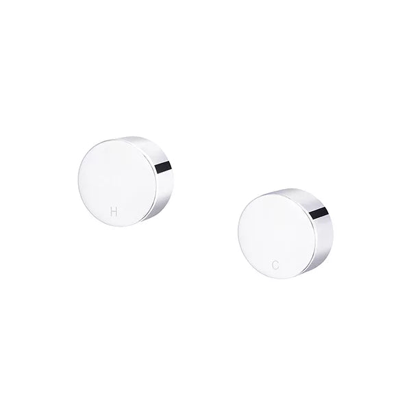 Circular - Polished Chrome Quarter Turn Wall Taps