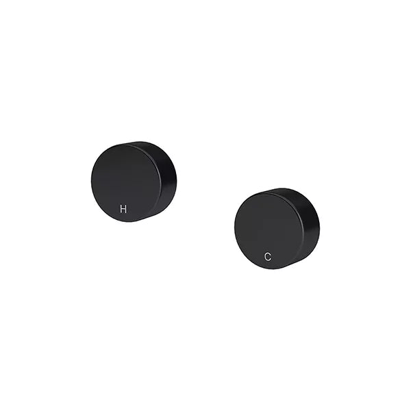 Circular - Matte Black Quarter Turn Wall Taps