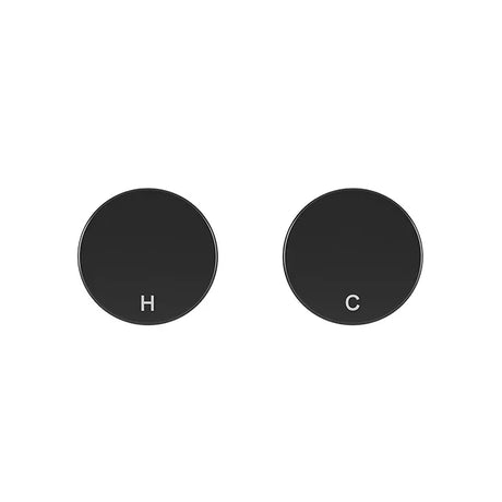 Circular - Matte Black Quarter Turn Wall Taps