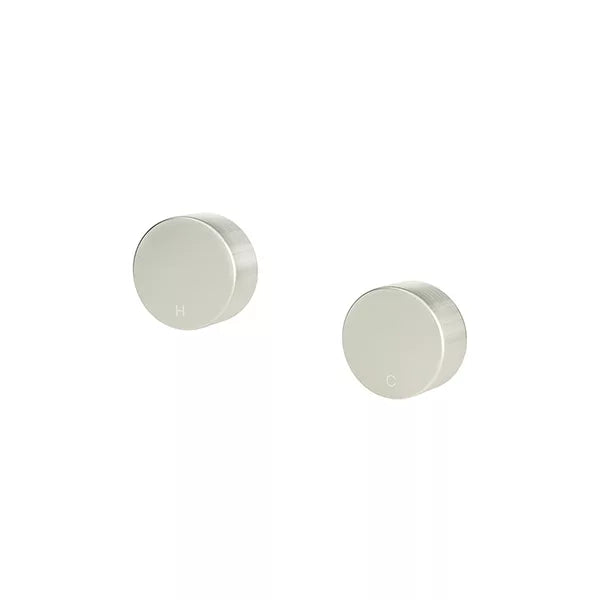 Circular - Brushed Nickel Quarter Turn Wall Taps