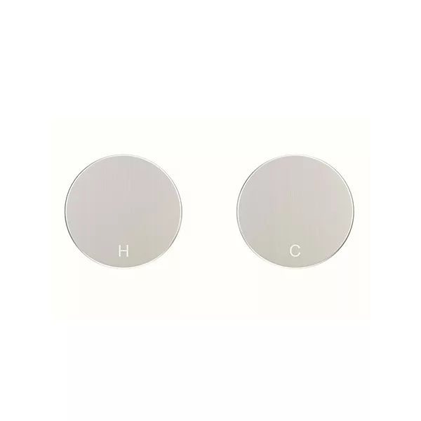 Circular - Brushed Nickel Quarter Turn Wall Taps