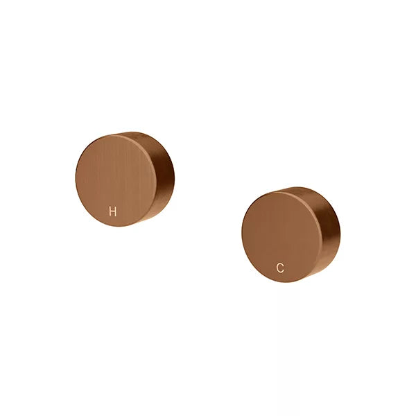 Circular - Lustre Bronze Quarter Turn Wall Taps