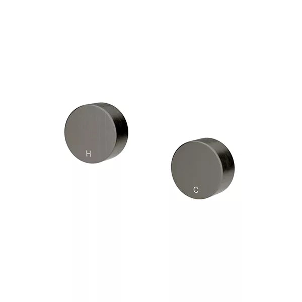 Circular - Shadow Gunmetal Quarter Turn Wall Taps