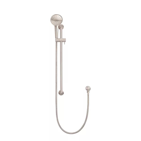 Round - Champagne Three Function Hand Shower on Sliding Rail
