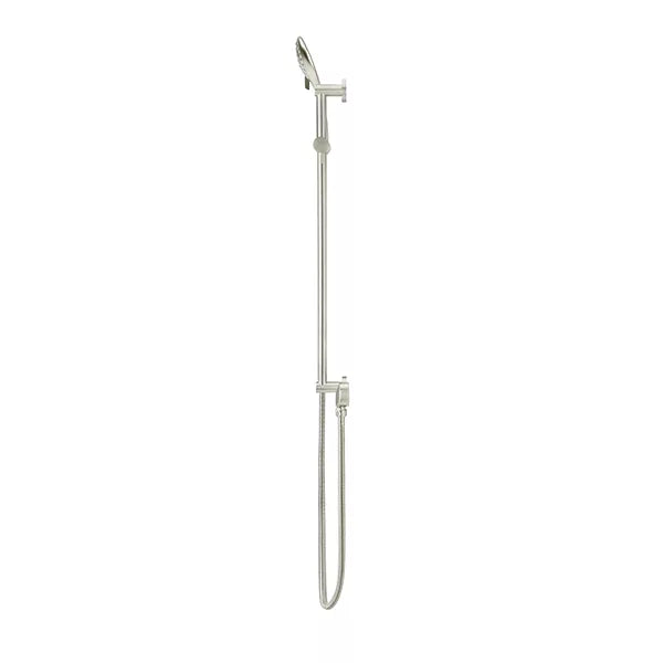 Round - Brushed Nickel Three Function Hand Shower on Sliding Rail
