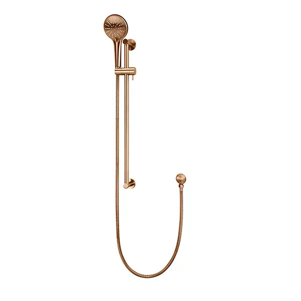 Round - Lustre Bronze Three Function Hand Shower on Sliding Rail