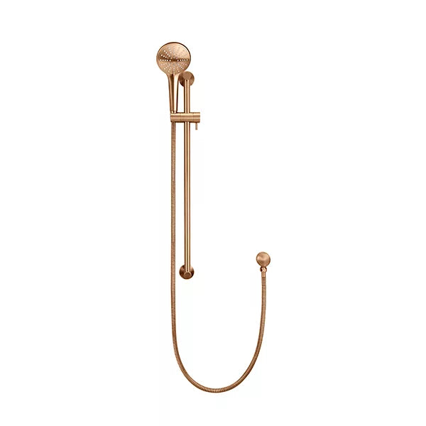 Round - Lustre Bronze Three Function Hand Shower on Sliding Rail