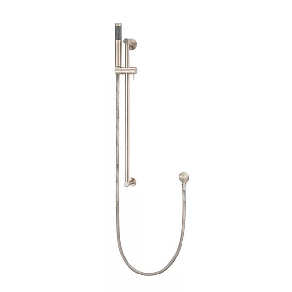 Round - Champagne Hand Shower on Sliding Rail