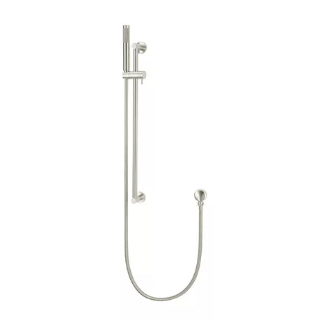 Round - Brushed Nickel Three Function Hand Shower on Sliding Rail