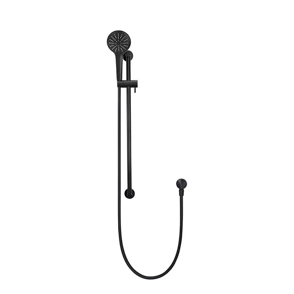 Round - Matte Black Three Function Hand Shower on Sliding Rail