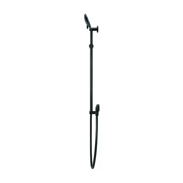 Round - Matte Black Three Function Hand Shower on Sliding Rail