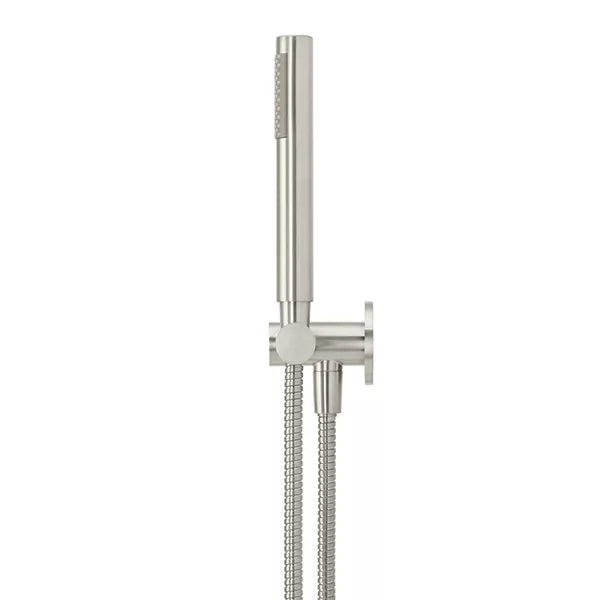 Round - Brushed Nickel Three Function Hand Shower on Swivel Bracket