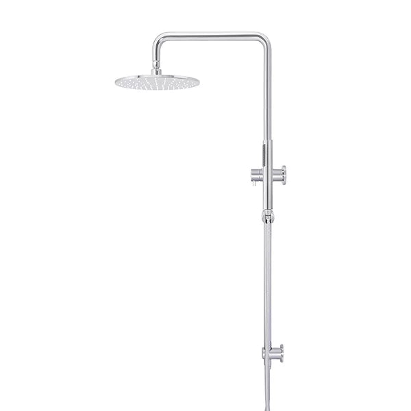 Round - Polished Chrome Combination Shower Rail w 300mm Rose & Single Function Hand Shower
