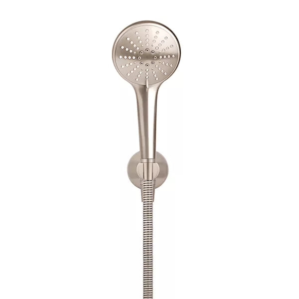 Round - Champagne Three Function Hand Shower on Fixed Bracket