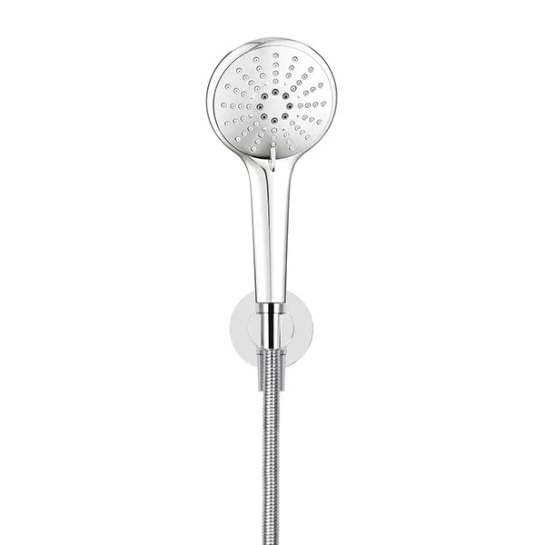 Round - Polished Chrome Three Function Hand Shower on Fixed Bracket
