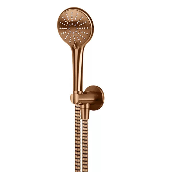 Round - Lustre Bronze Three Function Hand Shower on Fixed Bracket