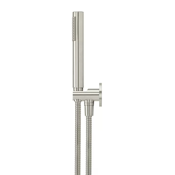 Round - Brushed Nickel Hand Shower on Fixed Bracket