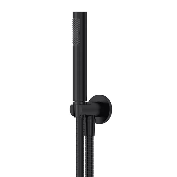 Round - Matte Black Hand Shower on Fixed Bracket