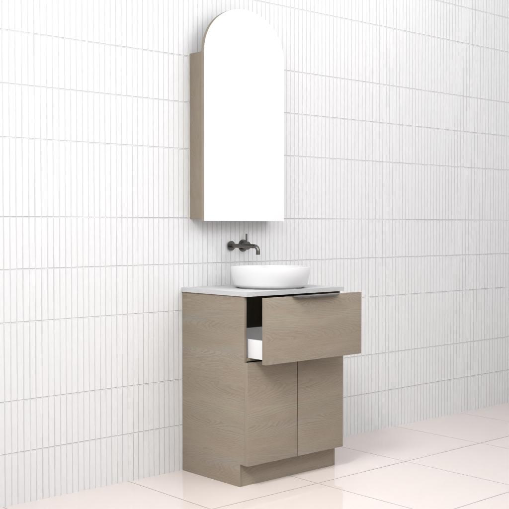 Marlee - 600mm Smoked Ash Freestanding Vanity