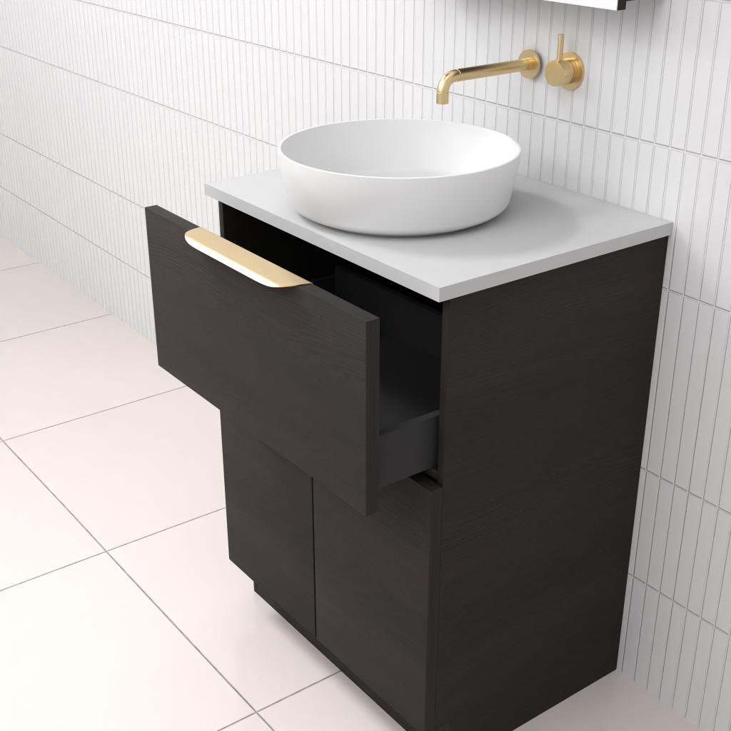 Marlee - 600mm Smoked Onyx Freestanding Vanity