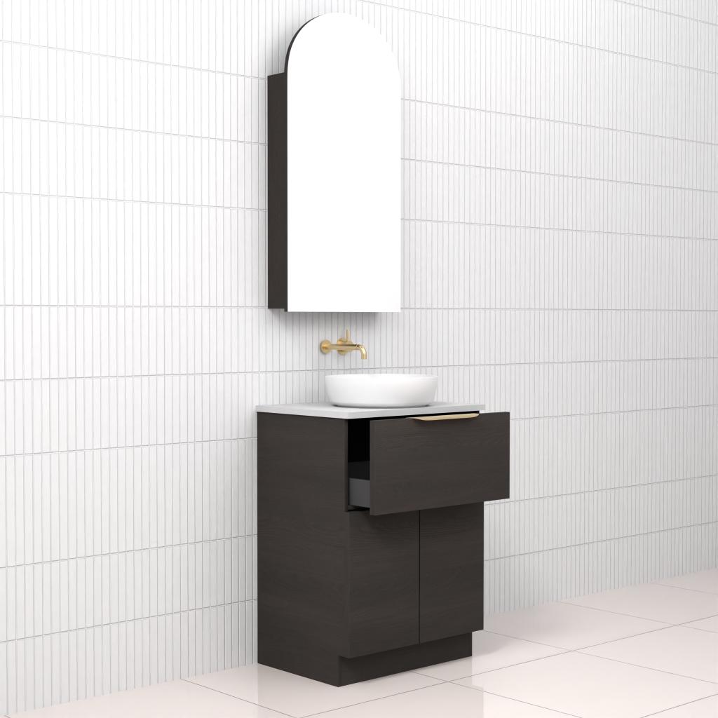 Marlee - 600mm Smoked Onyx Freestanding Vanity