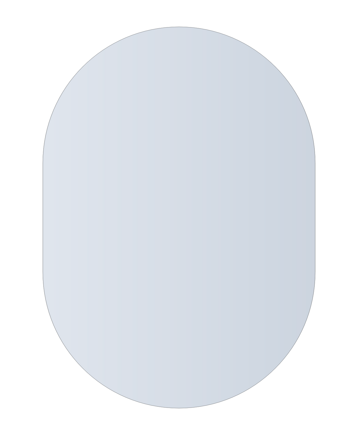 Ablaze - Duke Polished Edge Pill Mirror 500x700mm Glue-to-Wall