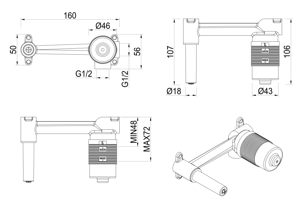 Lantra, Kaza, Eleniko - Wall-Spout Combo - BODY ONLY