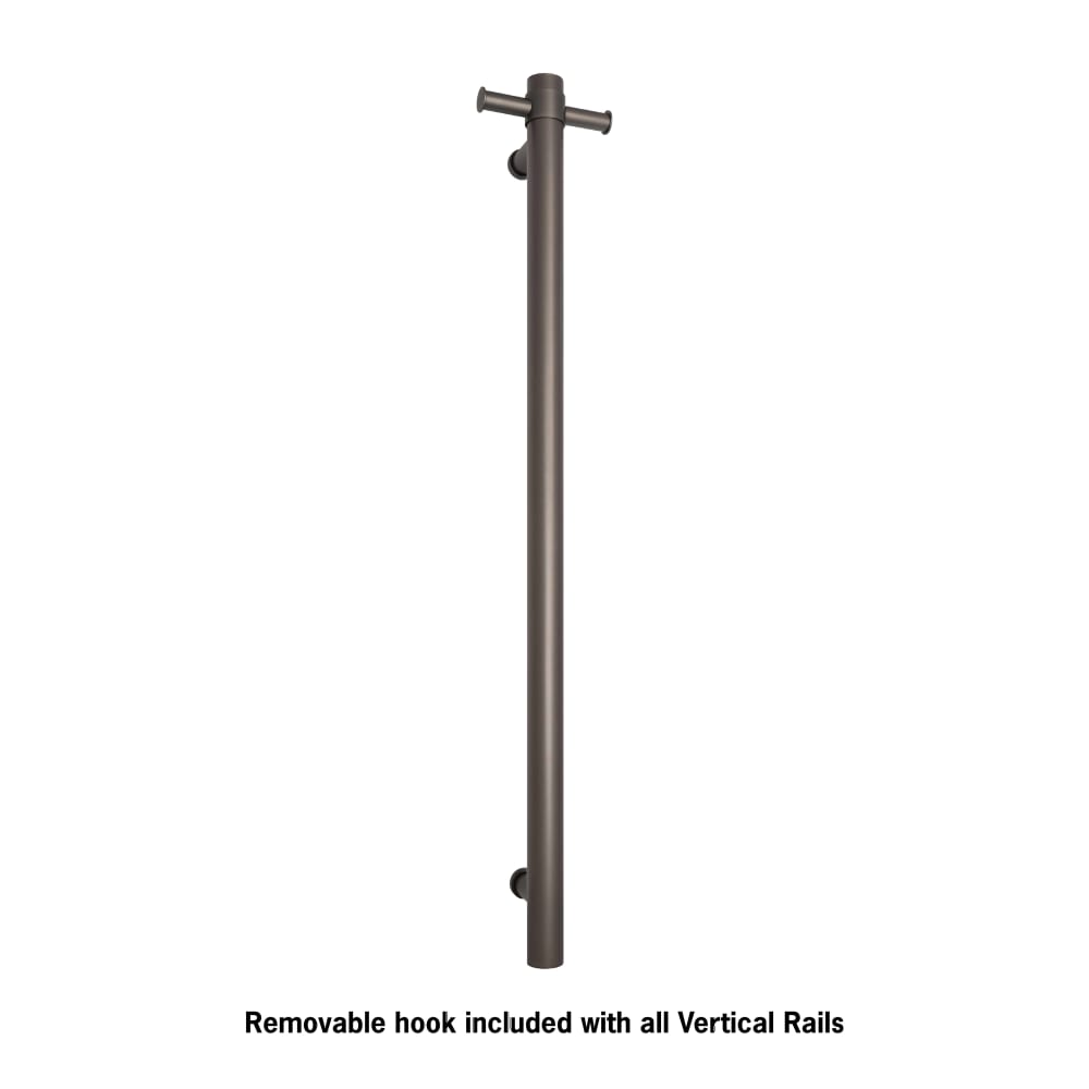 Thermorail - Straight/Round 12Volt Vertical Bar 900x142x100mm 30Watts With Optional Hook - Gun Metal