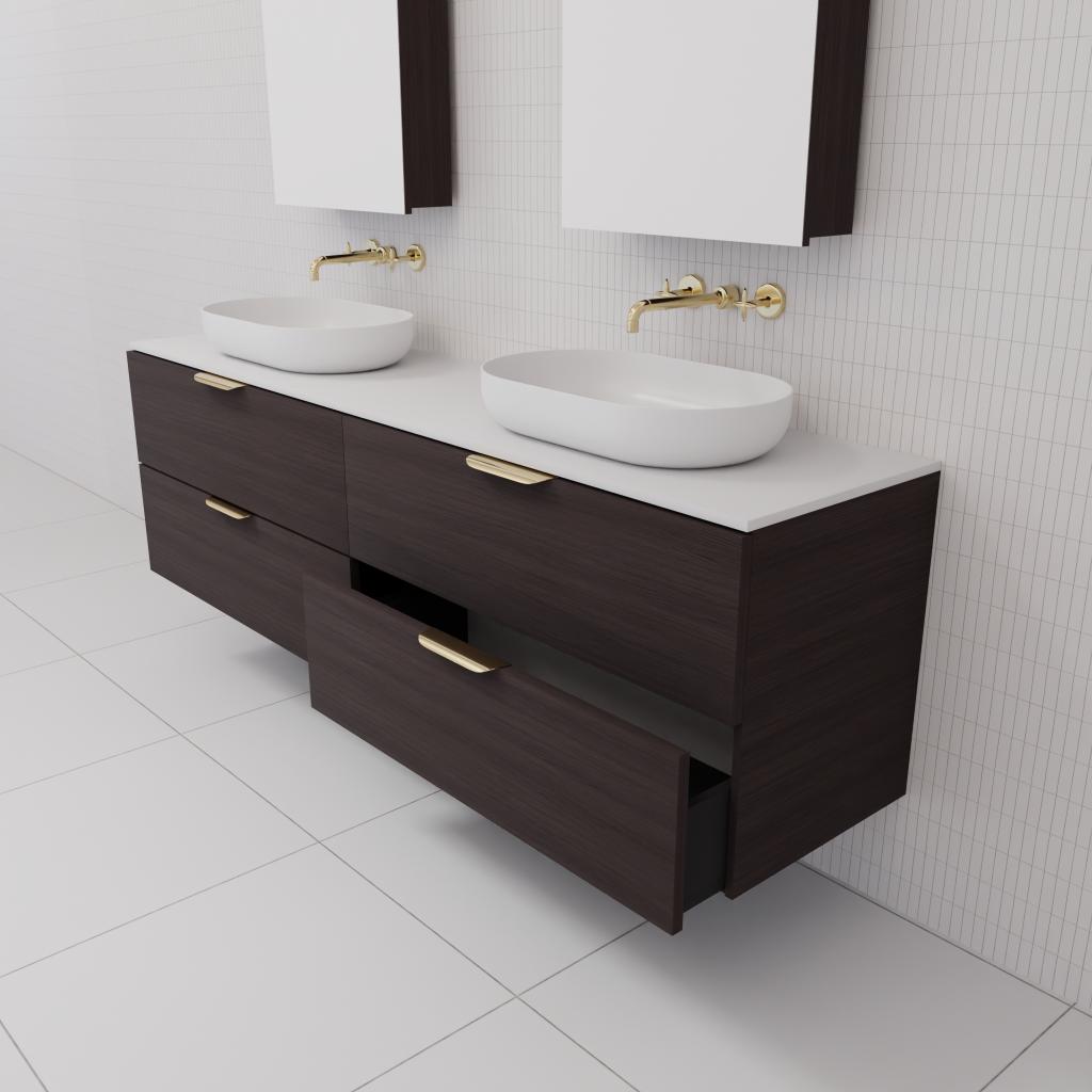 Odesa - 1800mm Espresso Oak Wall Hung Vanity