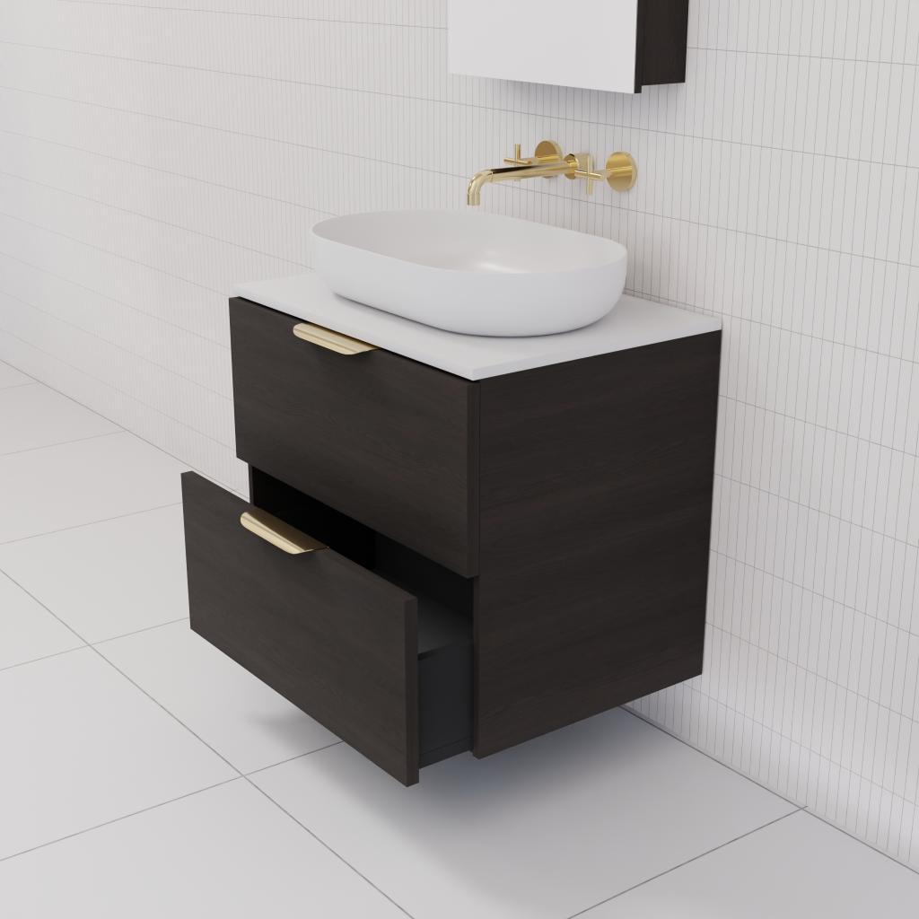 Odesa - 600mm Smoked Onyx Wall Hung Vanity