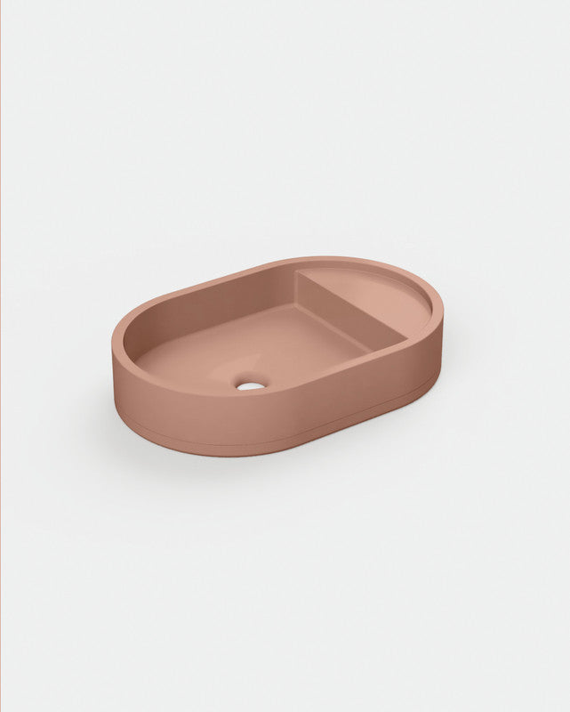 Shelf Oval Concrete Basin - Wall Mount | No Tap Hole | No Overflow