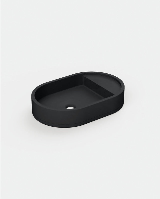 Shelf Oval Concrete Basin - Wall Mount | No Tap Hole | No Overflow