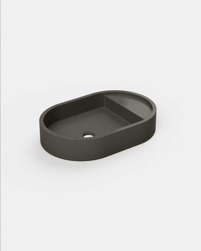 Shelf Oval Concrete Basin - Wall Mount | No Tap Hole | No Overflow