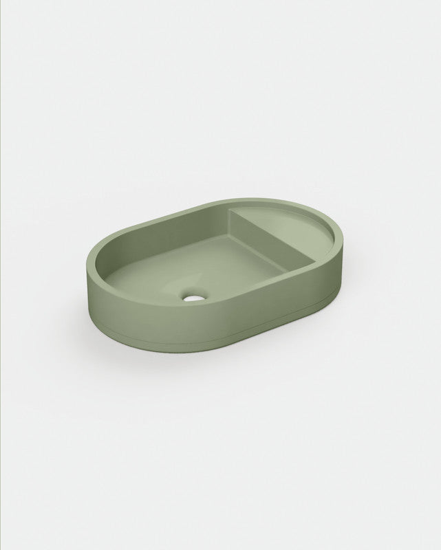 Shelf Oval Concrete Basin - Wall Mount | No Tap Hole | No Overflow