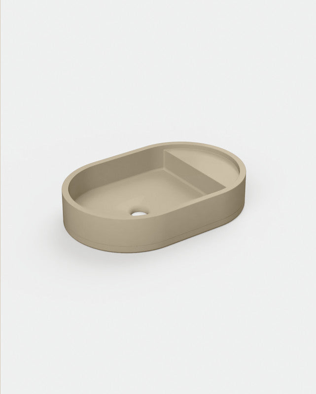 Shelf Oval Concrete Basin - Wall Mount | No Tap Hole | No Overflow