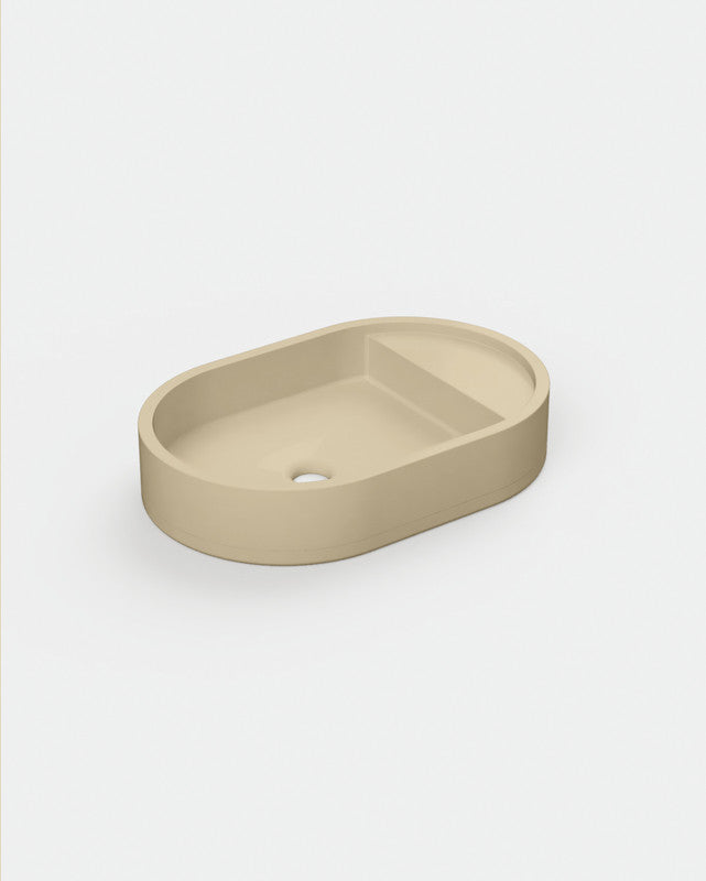 Shelf Oval Concrete Basin - Wall Mount | No Tap Hole | No Overflow