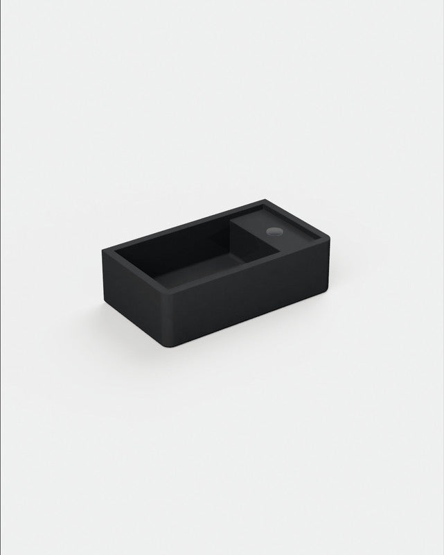 Shelf 02 Concrete Basin - Surface Mount | Tap Hole | No Overflow