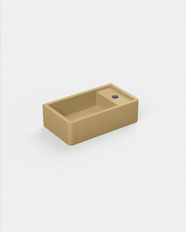 Shelf 02 Concrete Basin - Surface Mount | Tap Hole | No Overflow