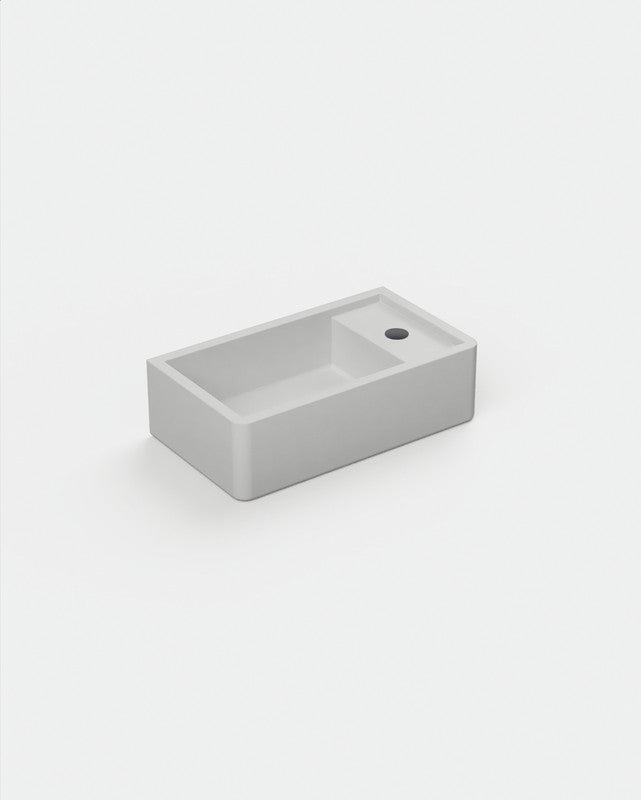 Shelf 02 Concrete Basin - Surface Mount | Tap Hole | No Overflow