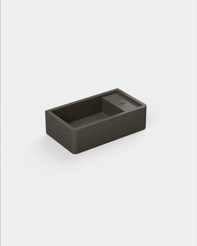 Shelf 02 Concrete Basin - Surface Mount | Tap Hole | No Overflow
