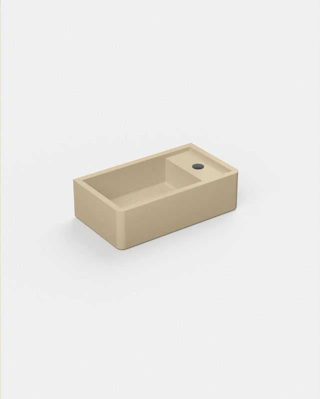 Shelf 02 Concrete Basin - Surface Mount | Tap Hole | No Overflow