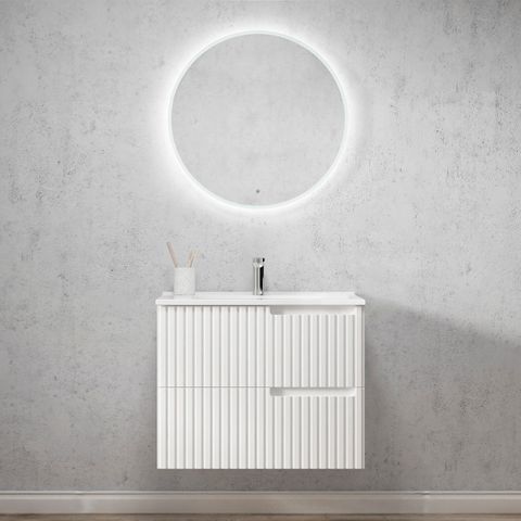 Noosa - 900mm Matte White Wall Hung Vanity