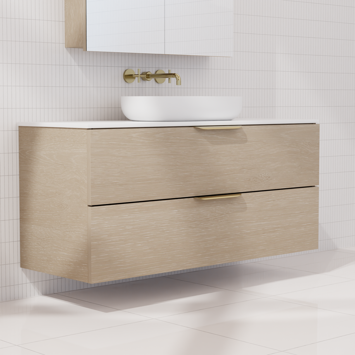 Odesa - 1200mm Coastal Oak Wall Hung Vanity