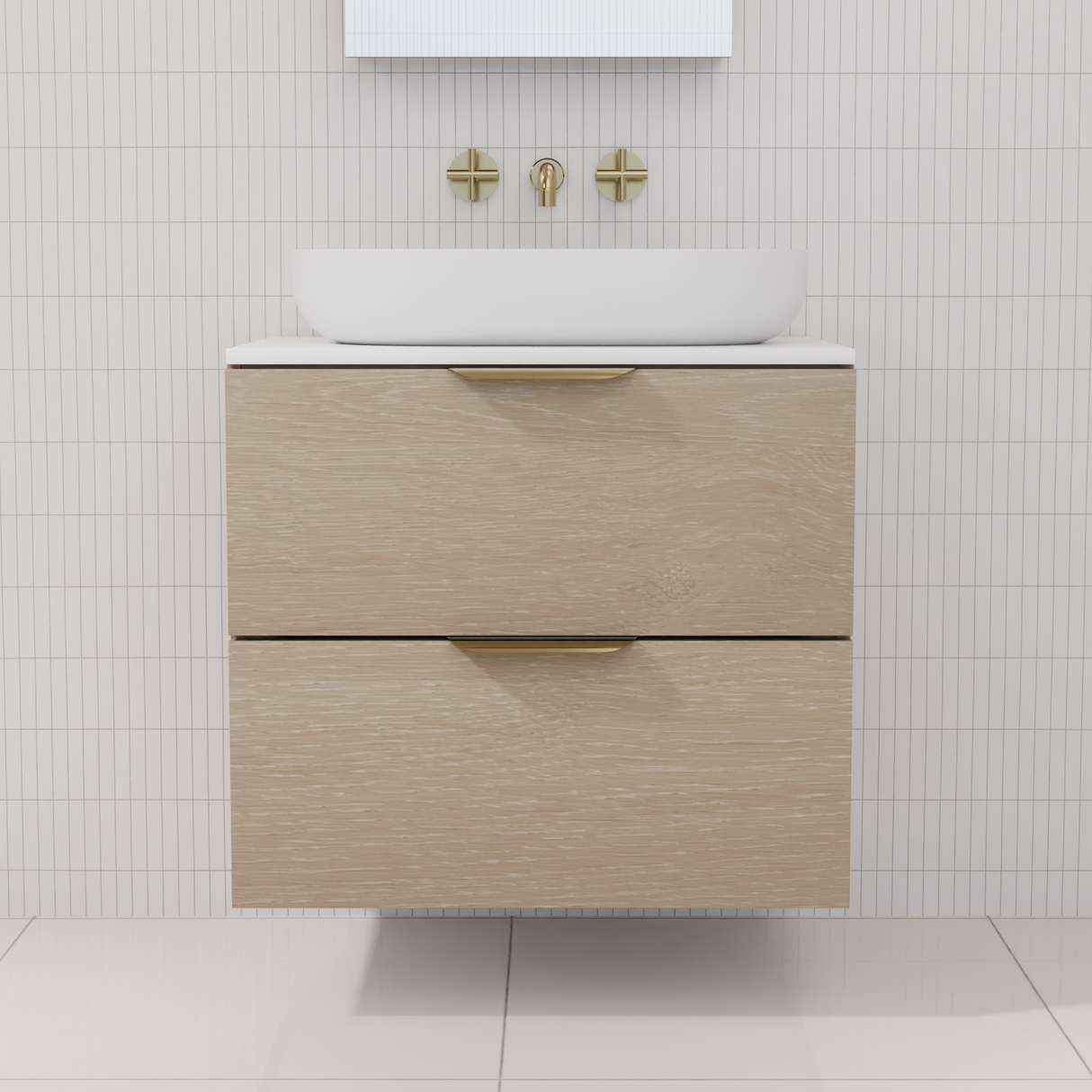 Odesa - 600mm Coastal Oak Wall Hung Vanity