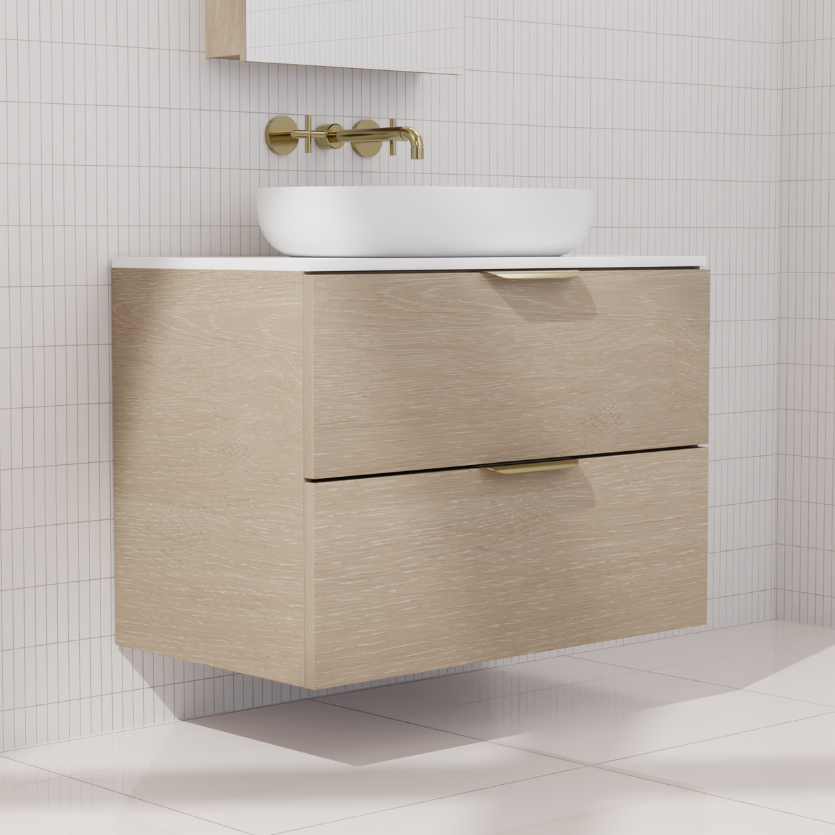Odesa - 750mm Coastal Oak Wall Hung Vanity