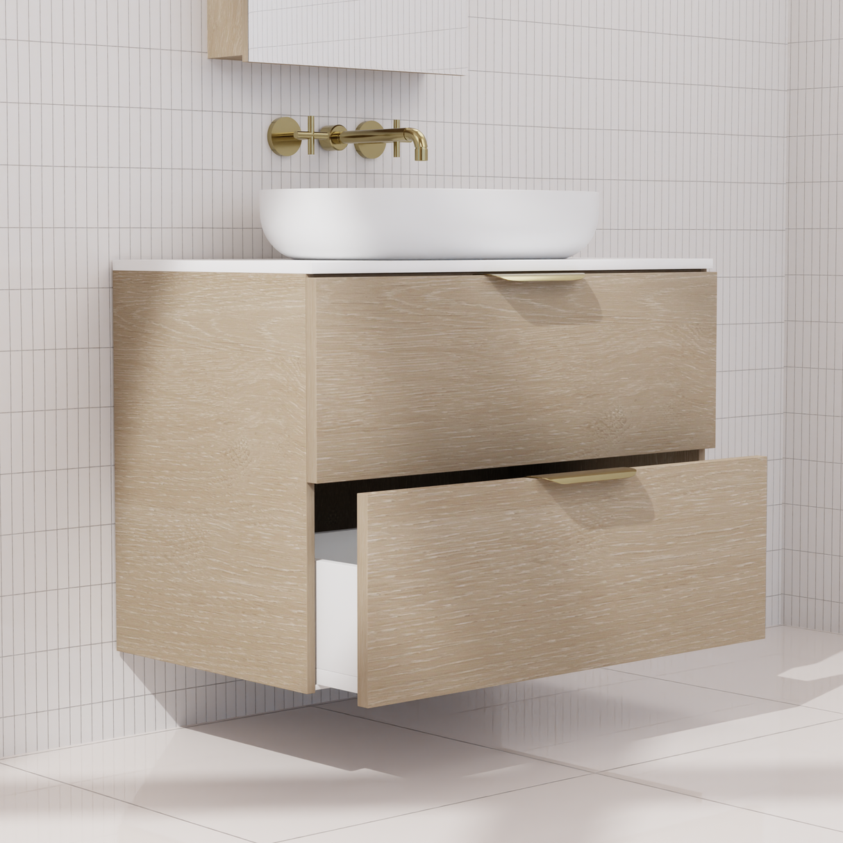 Odesa - 750mm Coastal Oak Wall Hung Vanity