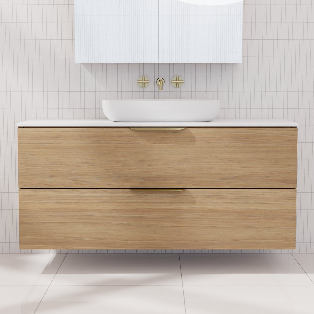 Odesa - 1200mm Prime Oak Wall Hung Vanity