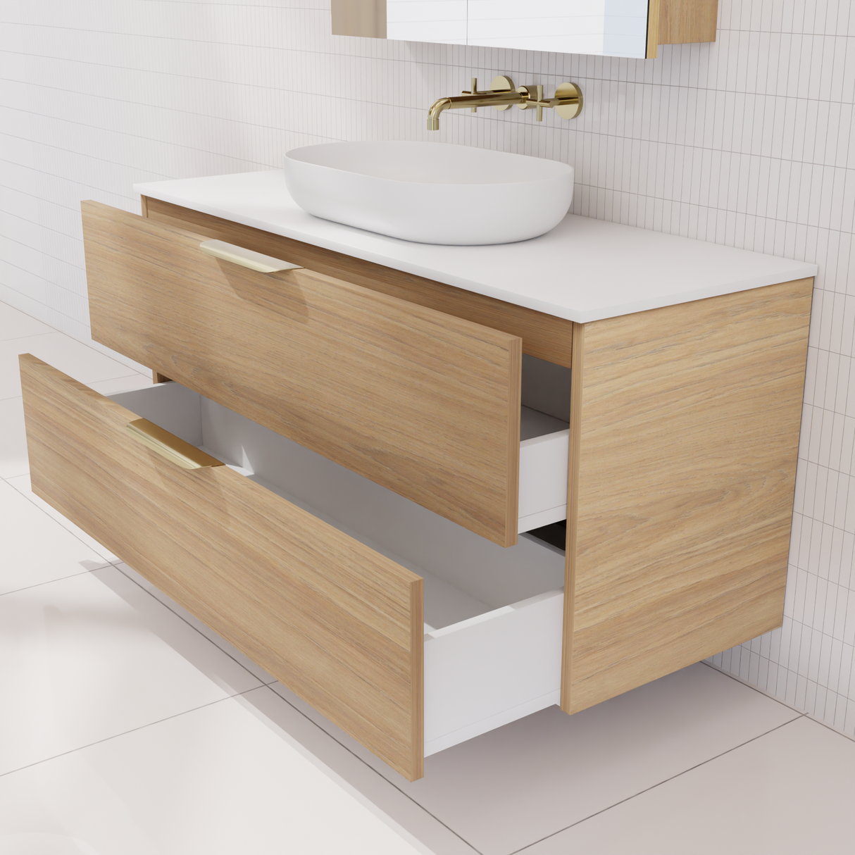 Odesa - 1200mm Prime Oak Wall Hung Vanity